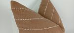 hmong pillow. tan woven cotton pillow. tan striped pillow. | Pillows by Velvet Fringe