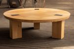 Winston Coffee Table | Round Wood and Bronze Table in Oak | Tables by Alabama Sawyer. Item made of wood
