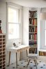 Desk Lacquered in White and Oak Drawers | Tables by Manuel Barrera Habitables. Item made of oak wood