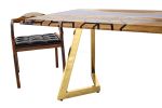 Honeycomb Epoxy Table - Blue Resin Table - River Table | Dining Table in Tables by Tinella Wood. Item composed of walnut and synthetic in contemporary or art deco style