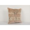 Square Turkish Carpet Rug Pillow, Sand Designer Cushion | Sham in Linens & Bedding by Vintage Pillows Store. Item made of cotton with fiber