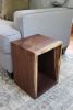 Complete Walnut Waterfall Cube Rectangle Side Table, Cuboid | Tables by Hazel Oak Farms. Item composed of walnut