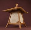 Japanese Lamp / Lantern In Cherry Wood -"Kodama" | Table Lamp in Lamps by Studio Straylight. Item made of wood & paper compatible with japandi and asian style