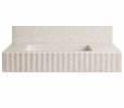 Carrara White Marble Vanity with Brass Legs and Metal Shelf | Water Fixtures by Vero Marble