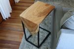 Live Edge Honey Locust Waterfall C Table with Black Metal | Bedside Table in Tables by Hazel Oak Farms. Item composed of wood & steel