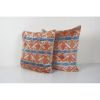 Square Apricot Ikat Velvet Pillow Cover - Set Silk Ikat Velv | Cushion in Pillows by Vintage Pillows Store