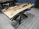 Custom Made Live Edge Ash Wood Clear Epoxy Resin Office Desk | Dining Table in Tables by LuxuryEpoxyFurniture. Item composed of wood and synthetic