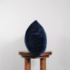 Deep Navy Blue Velvet Lumbar Pillow 14x20 | Pillows by Vantage Design