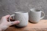 Set of 2: Speckled mug - handmade wheel thrown stoneware | Drinkware by Laima Ceramics. Item composed of stoneware in minimalism style
