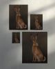 Earthy Woodland Hare Art Print, Brown Sepia Rabbit Wall Art | Prints in Paintings by The Ugly Cat Studio