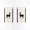 LLAMAS Handwoven Tapestry, Ivory, Set of 2 | Wall Hangings by ANDEAN. Item made of wool with bronze works with contemporary & traditional style