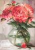 Coral flower painting on canvas, Peony painting original oil | Oil And Acrylic Painting in Paintings by Natart. Item composed of canvas and synthetic in contemporary style