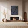Textured Plaster Wall Art - Modern Geometric Sculpture - Black Abstract Relief - Housewarming Gift | Wall Sculpture in Wall Hangings by Vaiva Art Atelier