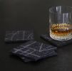 Coaster Merino Wool Felt Chalkline Grey on Charcoal | Tableware by Lorraine Tuson