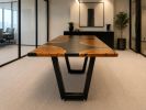 Black Epoxy & Oak Wood Executive Table | Conference Table in Tables by Pelican State Woodworks