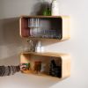 Handcrafted Pine Floating Shelf: Mid-Century Modern Bentwood | Shelving in Storage by Spacecraft Furnishing