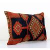 Vintage Turkish Carpet Rug Pillow Cover, Tribal Design Brick | Cushion in Pillows by Vintage Pillows Store