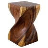 Haussmann® Big Twist Wood Stool Table 12 in SQ x 20 in H | Chairs by Haussmann®