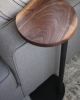 Small Industrial round side table, live-edge walnut 9" | Tables by Hazel Oak Farms | Amana Colonies in Amana. Item made of walnut & steel