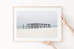 Minimalist coastal wall art, "Old Pier" photography print | Photography by PappasBland. Item composed of paper in minimalism or contemporary style
