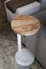 Medium Ash Round Industrial Side Table | Tables by Hazel Oak Farms. Item composed of walnut & steel