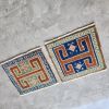 Square Turkish Miniature Rug - Pair | Area Rug in Rugs by Vintage Pillows Store