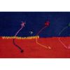 Minimalist Kilim, Red an Blue Perde from Eastern Anatolia | Runner Rug in Rugs by Vintage Pillows Store. Item made of wool & fiber
