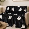 Soft Ghost Throw Blanket – Black & White, 50” x 60” | Linens & Bedding by Busa Designs