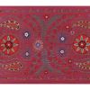 Silk Red Suzani Tapestry With Floral Design, Pictorial Suzan | Tablecloth in Linens & Bedding by Vintage Pillows Store