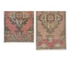 Set of Two Distressed Turkish Small Rug - a Pair | Area Rug in Rugs by Vintage Pillows Store. Item made of cotton with fiber