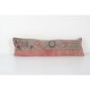 Extra Long Turkish Lumbar Rug Pillow, Faded Floral Copper Tu | Cushion in Pillows by Vintage Pillows Store