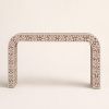 Terracotta Bone Inlay Waterfall Console Table, Boho Hallway Sofa Table | Tables by IKKAZA