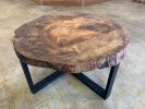 Spalted Sycamore Cookie Industrial Coffee Table - In Stock | Tables by Hazel Oak Farms. Item made of wood & metal