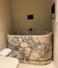 Handmade Calacatta Viola Marble Bathtub – Oval Freestanding Soaking Tub, Medium Size, Fully Customizable | Water Fixtures by AEGEAN MARBLE ARTISAN ATELIER