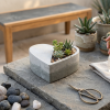 Heart Shaped Concrete Succulent Planter | Vases & Vessels by RAW & UNIQ