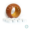 Rin Terracotta Tealight Candle Holders | Decorative Objects by Lit Lamps - Sustainable Mindful Lighting. Item works with asian & rustic style