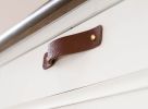 Walnut Leather Handle [Round End] | Pull in Hardware by Keyaiira | leather + fiber | Artist Studio in Santa Rosa. Item composed of leather