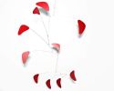 Hanging Mobile Red USA Sleek Minimalist Modern Design | Wall Sculpture in Wall Hangings by Skysetter Designs. Item made of metal compatible with minimalism and modern style