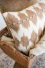 Gold Embroidered Black & White Ticking Linen Pillow 19x19 | Pillows by Vantage Design