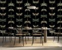 Mystic Dragonfly — Classic Stripes Luxury Wallpaper Mural | Wall Treatments by ELLE WALLS
