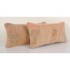 Turkish Oushak Rug Pillow Copper Cover, Pair Wool Carpet | Sham in Linens & Bedding by Vintage Pillows Store. Item composed of cotton & fiber