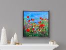 Orange Poppies | Oil And Acrylic Painting in Paintings by Checa Art. Item made of canvas