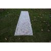 Vintage Kurdish Geometric Faded Pink Low Pile Long Rug | Runner Rug in Rugs by Vintage Pillows Store. Item composed of cotton & fiber