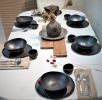 Unique Handmade Black Ceramic 20-Piece Dinnerware Set | Plate in Dinnerware by YomYomceramic. Item made of ceramic