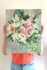 Bridal bouquet painting from photo, Wedding flowers portrait | Oil And Acrylic Painting in Paintings by Natart. Item made of canvas with synthetic