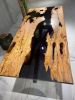Custom Olive Table - Dining Table - Epoxy Resin River Table | Tables by Tinella Wood. Item composed of wood and metal in contemporary or art deco style