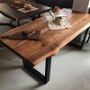 Custom Black Walnut Table | Dining Table in Tables by Ironscustomwood. Item made of walnut with metal works with contemporary & country & farmhouse style