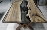 Epoxy Walnut Resin Coffee Table, Custom Live edge Dark | Dining Table in Tables by LuxuryEpoxyFurniture. Item made of wood & synthetic