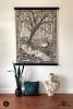 Weeping Willow, BlackCoral Heuchera & Demoiselle Cranes | Tapestry in Wall Hangings by Sean Martorana. Item composed of cotton and fiber