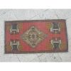 Vintage Handmade Turkish Small Welcome Carpet Mat 1.9x3.3 ft | Small Rug in Rugs by Vintage Pillows Store. Item composed of cotton & fiber